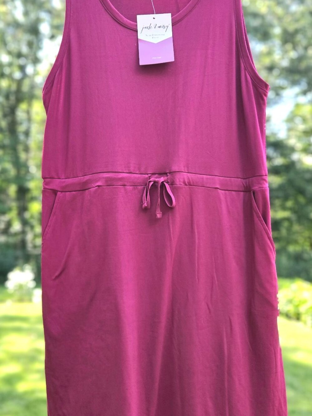 Jack & Missy cranberry Napa drawstring dress size XL NWT